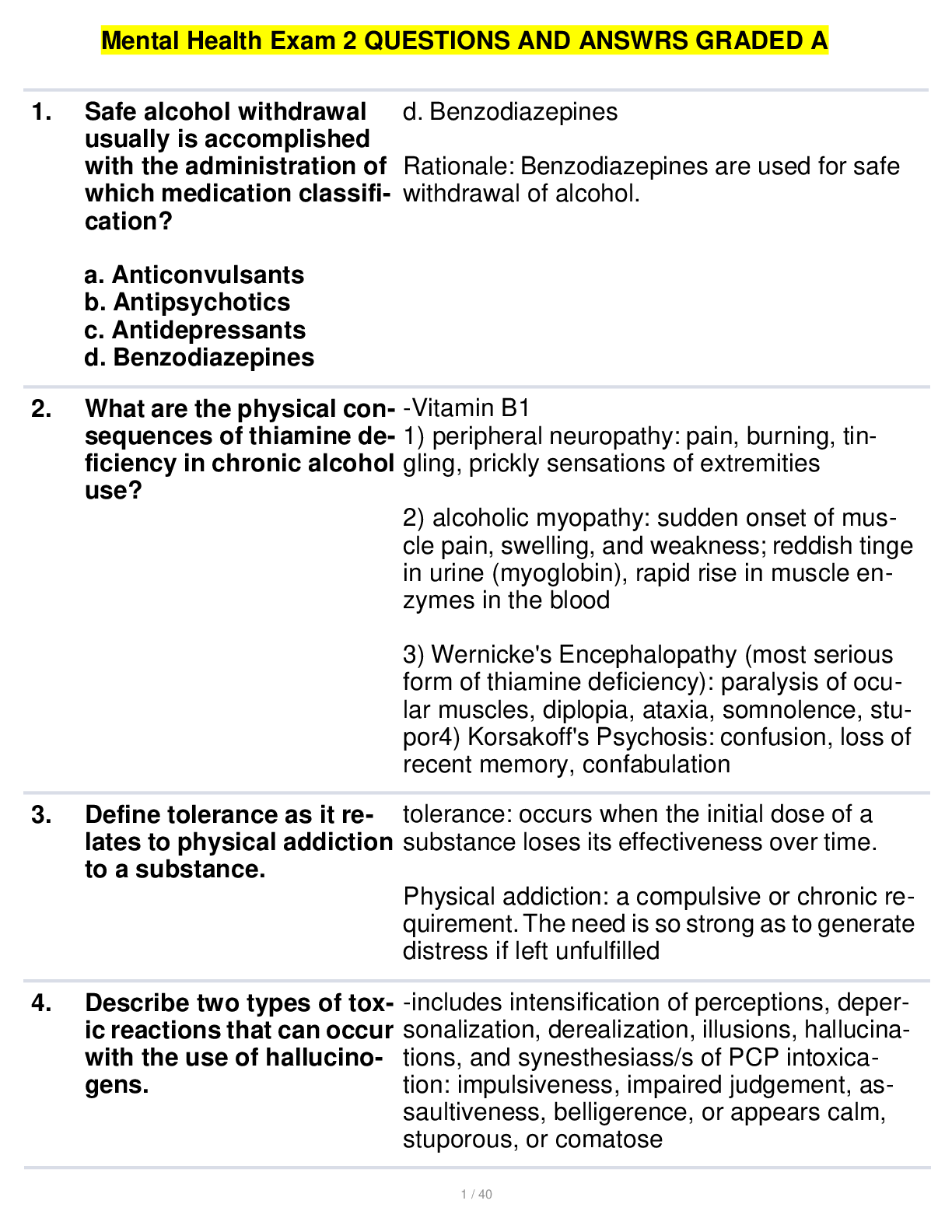 Preview image for Mental Health Exam 2 QUESTIONS AND ANSWRS GRADED A